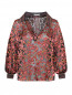 Блуза из смесового шелка с набивным цветочным узором Alice+Olivia  –  Общий вид