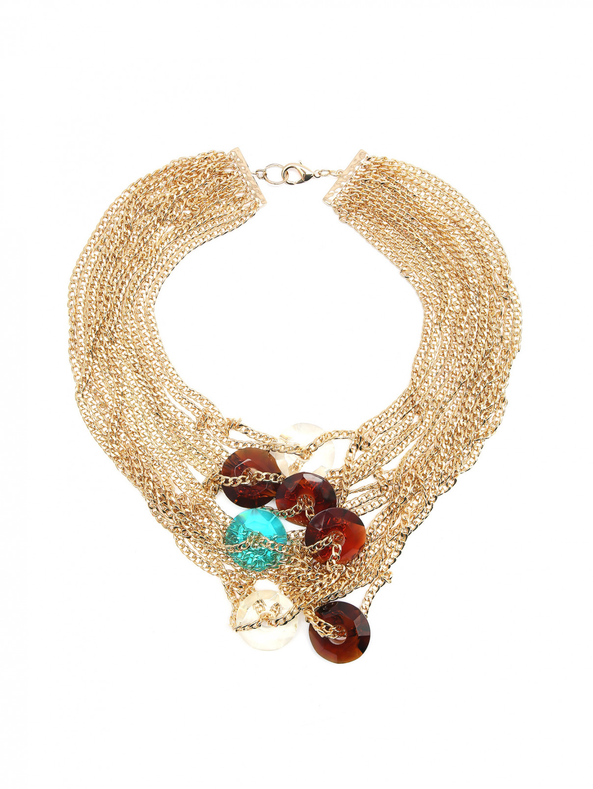 Ожерелье из металла с декоративными элементами Marina Rinaldi  –  Общий вид  – Цвет:  Золотой
