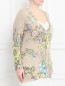 Кардиган из шелка и кашемира с цветочным узором Marina Rinaldi  –  Модель Верх-Низ