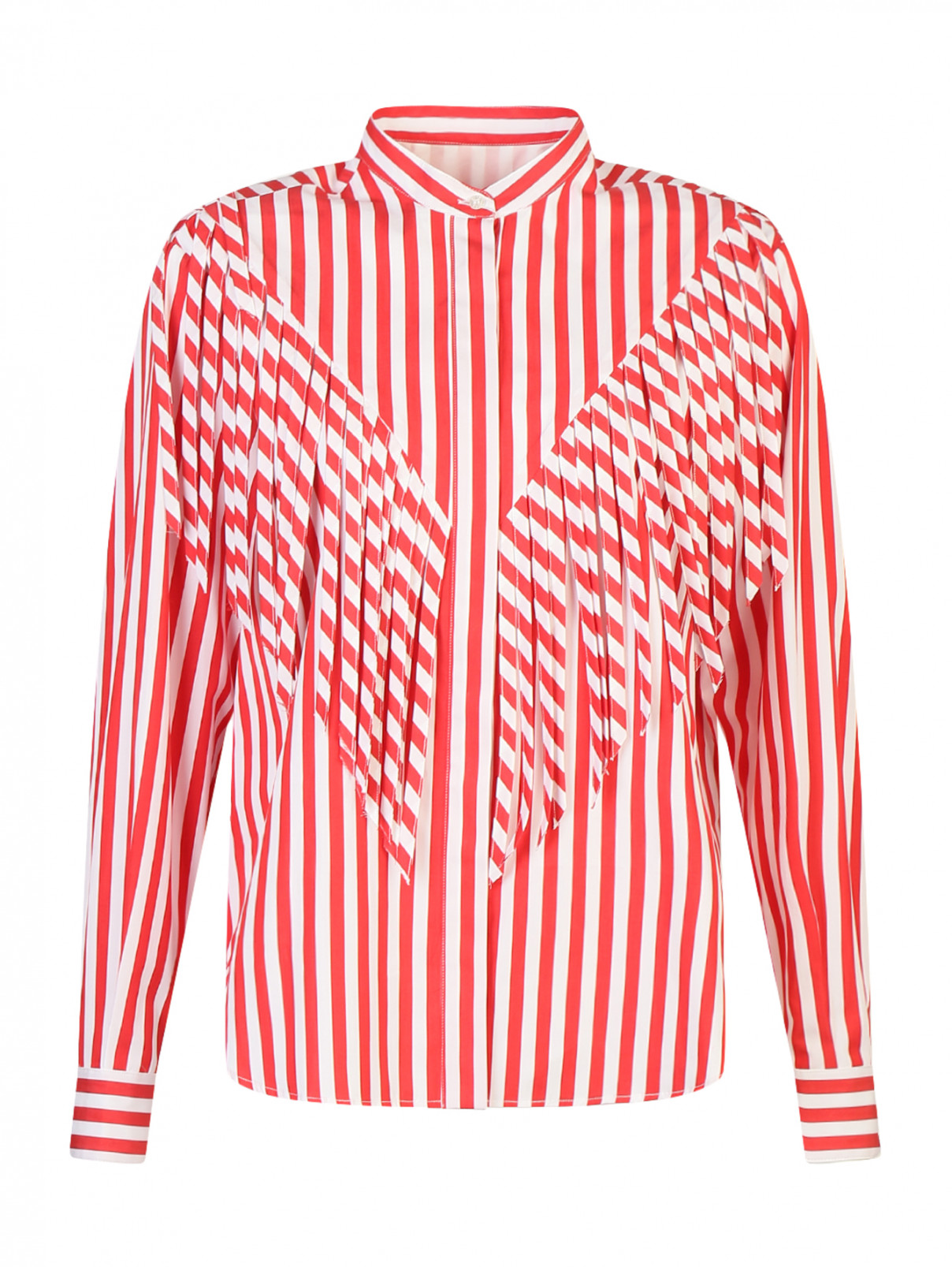 Рубашка из хлопка с узором "полоска" MSGM  –  Общий вид  – Цвет:  Красный