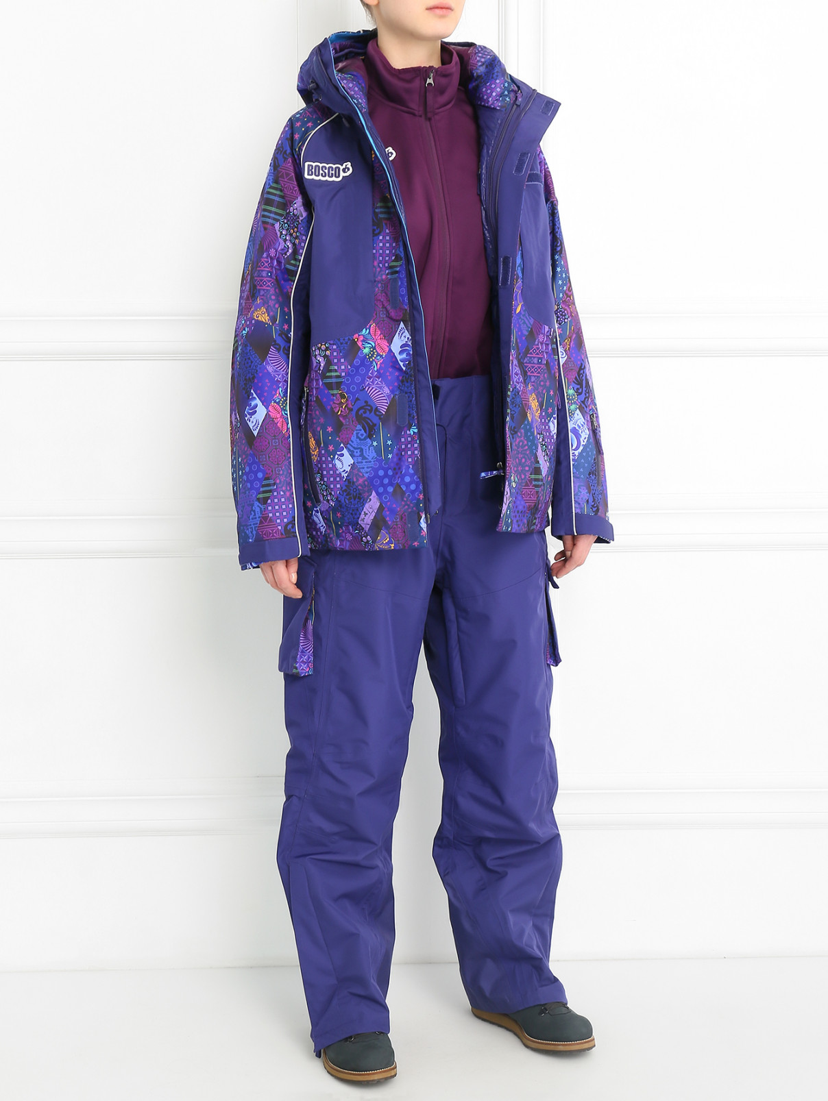 Куртка горнолыжная с узором BOSCO  –  Модель Общий вид  – Цвет:  Фиолетовый