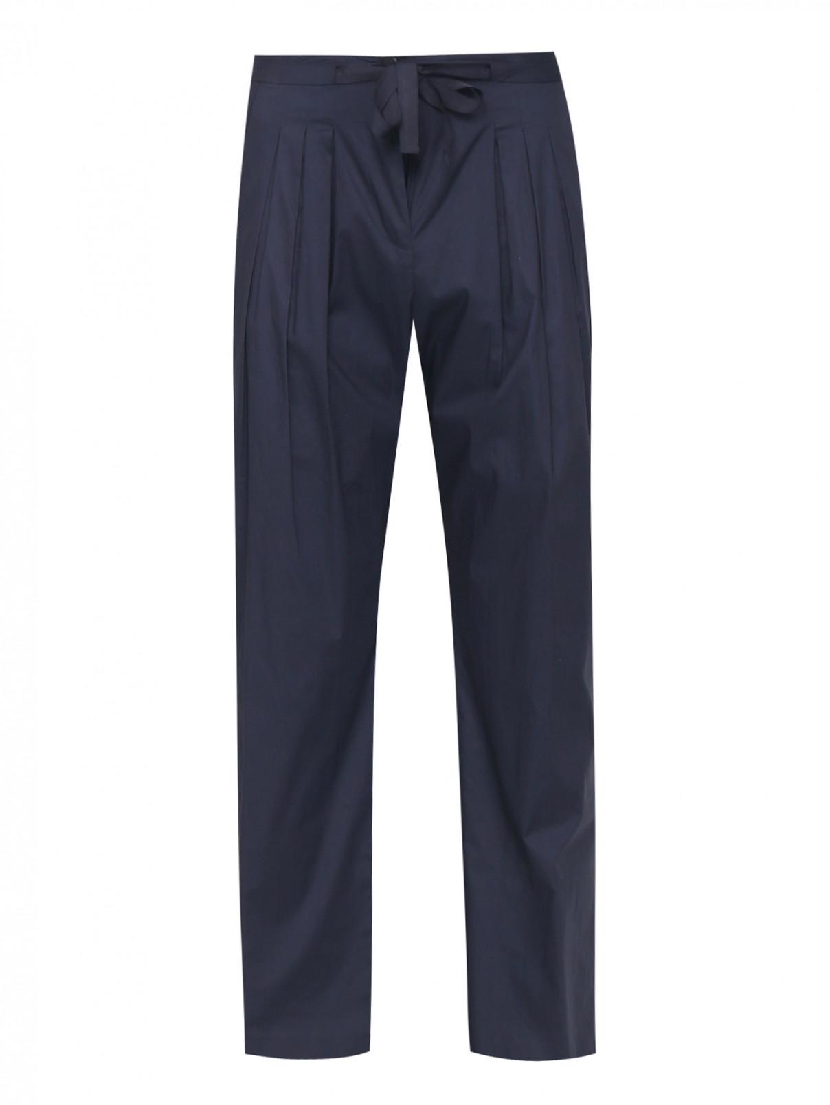 Брюки прямого кроя из хлопка Armani Jeans  –  Общий вид  – Цвет:  Синий