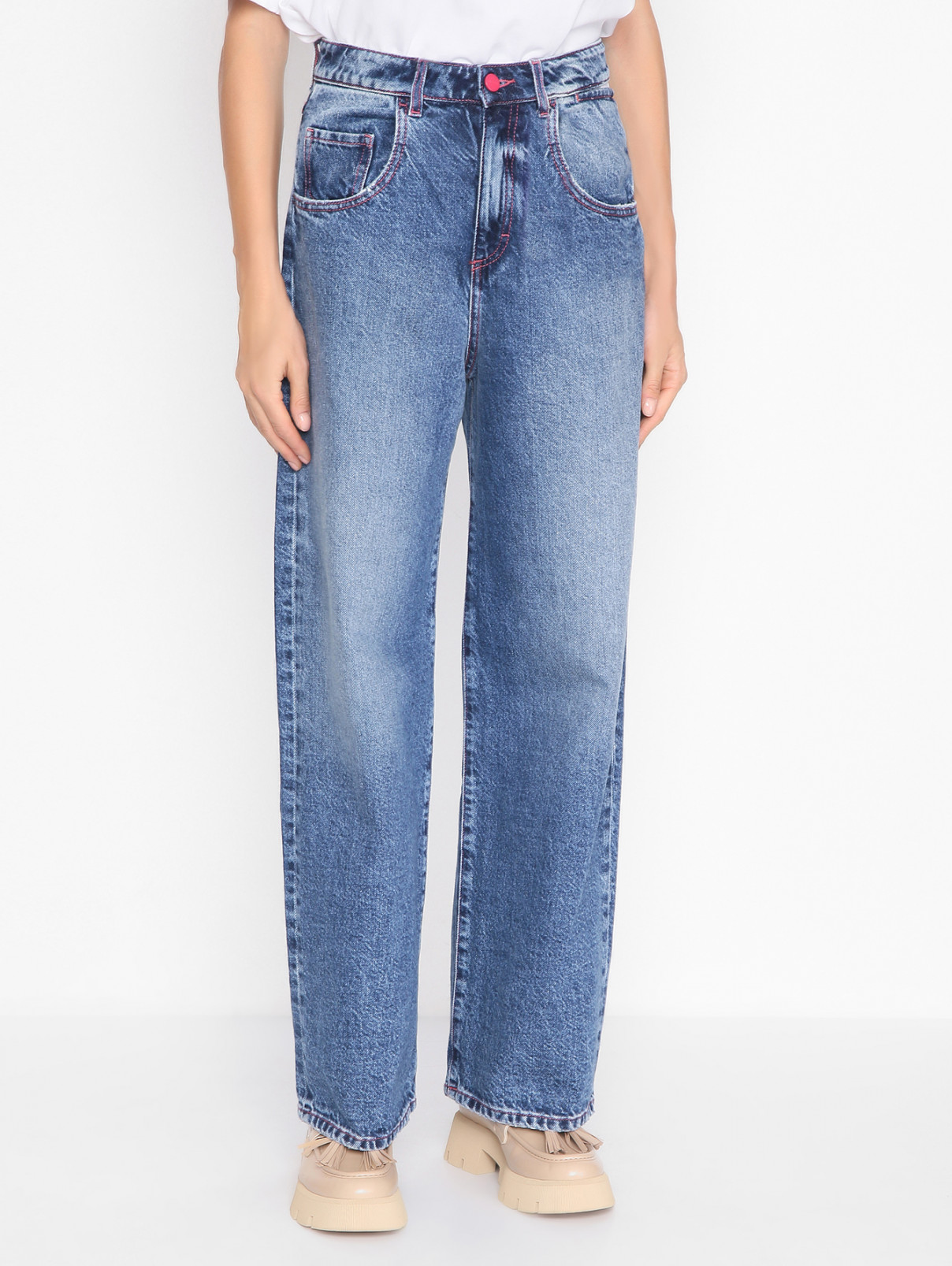 Широкие джинсы с карманами Icon Denim La  –  МодельВерхНиз  – Цвет:  Синий