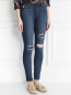 Узкие джинсы с потертостями Paige  –  Модель Верх-Низ