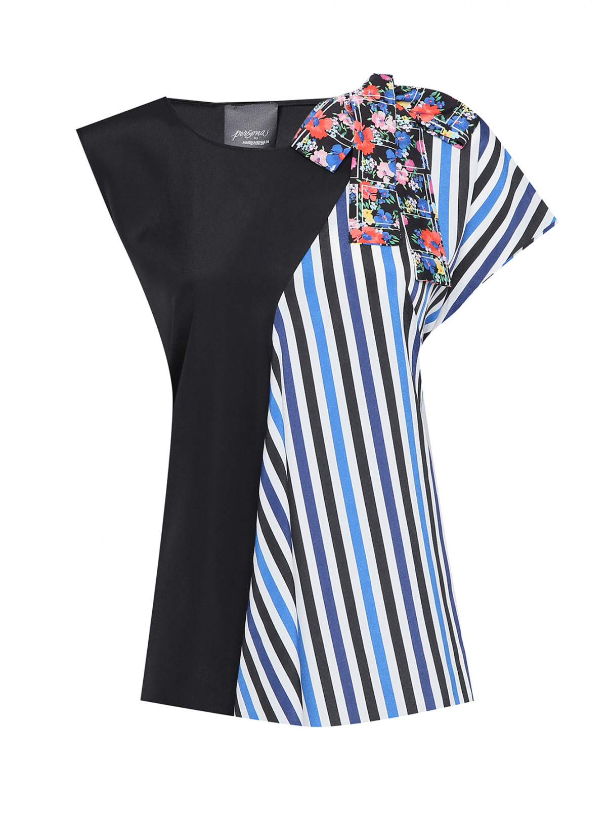 Блуза с узором полоска Persona by Marina Rinaldi  –  Общий вид  – Цвет:  Узор