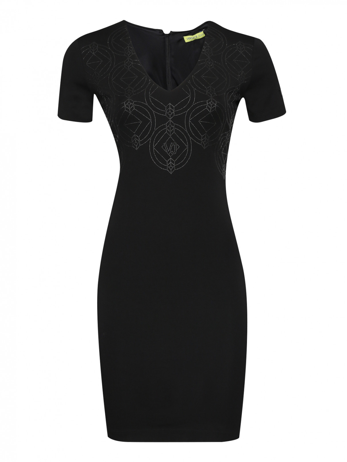 Трикотажное платье с короткими рукавами Versace Jeans  –  Общий вид  – Цвет:  Черный