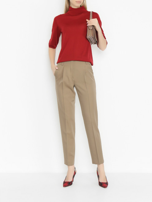 Брюки из шерсти зауженного кроя Max Mara - МодельОбщийВид