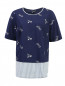 Блуза из хлопка декорированная вышивкой Marina Sport  –  Общий вид