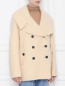Двубортное пальто из шерсти с карманами Rochas  –  МодельВерхНиз