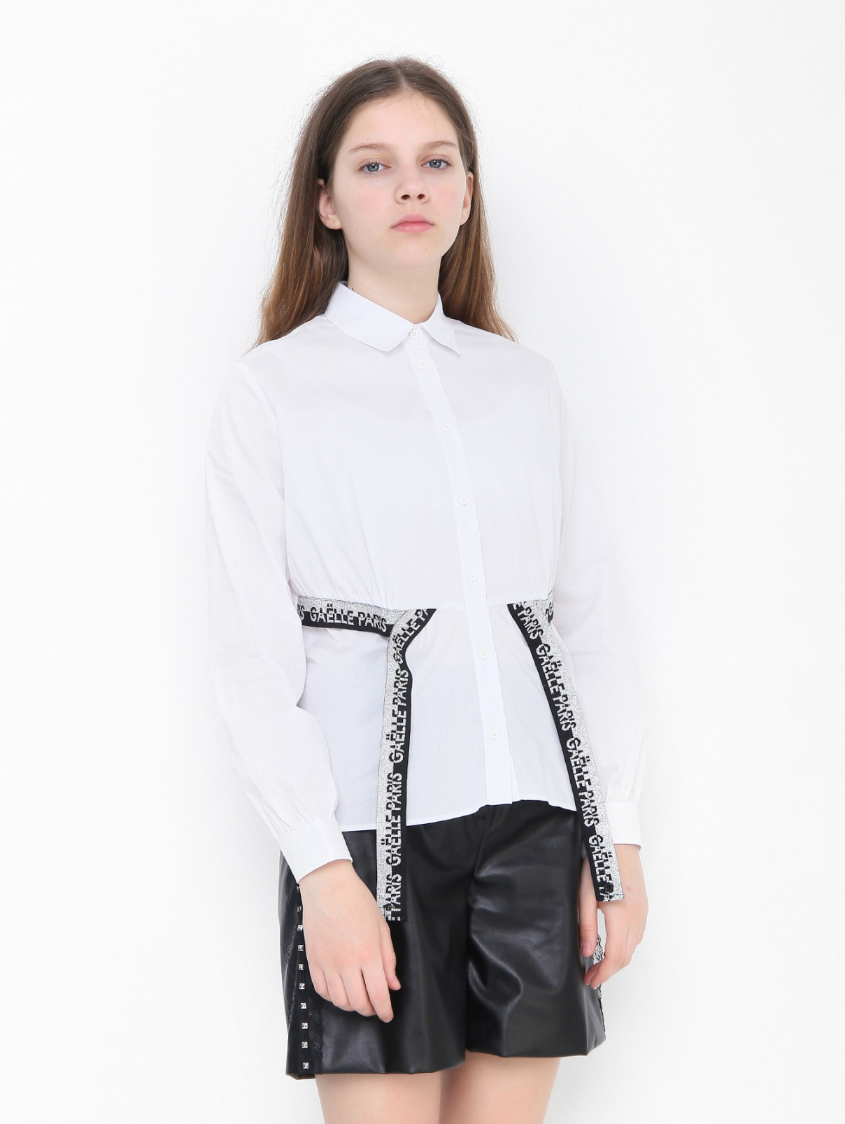 Хлопковая блуза с длинным рукавом Gaelle  –  МодельВерхНиз  – Цвет:  Белый