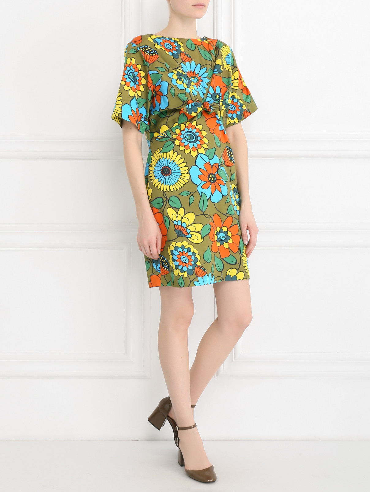 Платье из хлопка с цветочным узором Moschino Couture  –  Модель Общий вид  – Цвет:  Узор