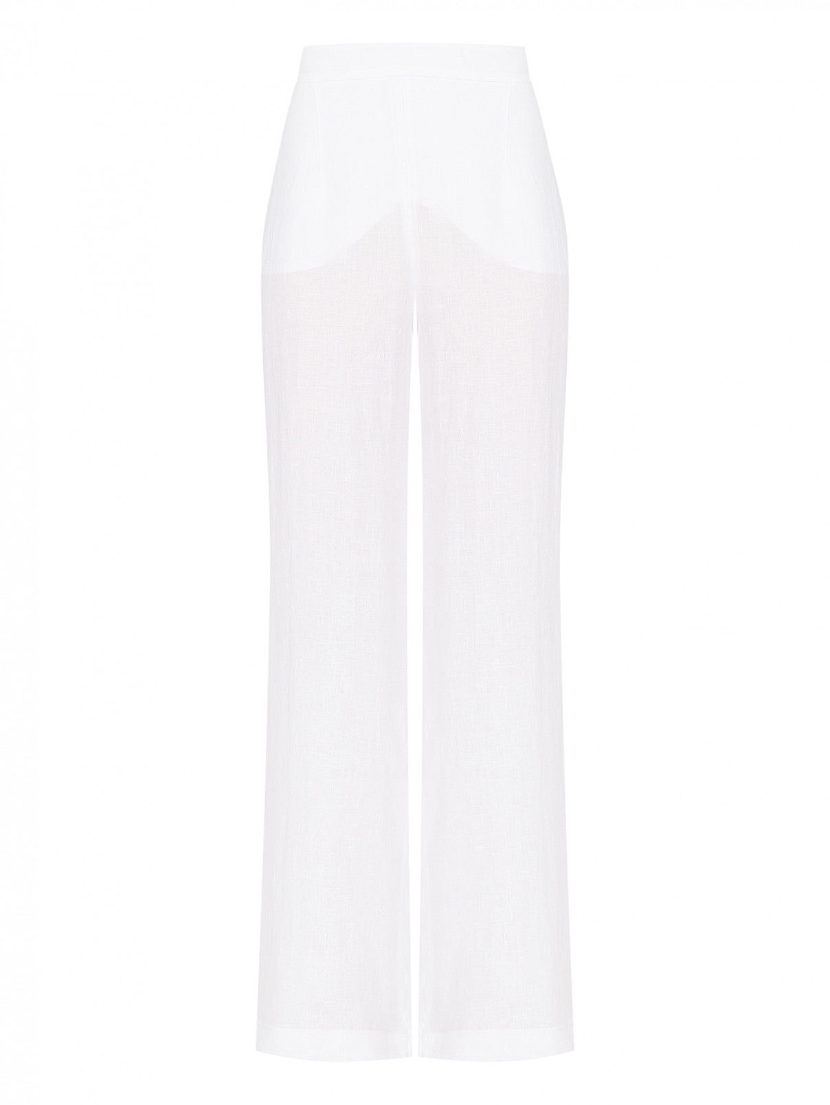 Свободные брюки из льна Luisa Spagnoli  –  Общий вид  – Цвет:  Белый