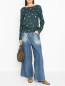 Блуза из вискозы с цветочным узором на пуговицах Q/S Designe by  –  МодельОбщийВид