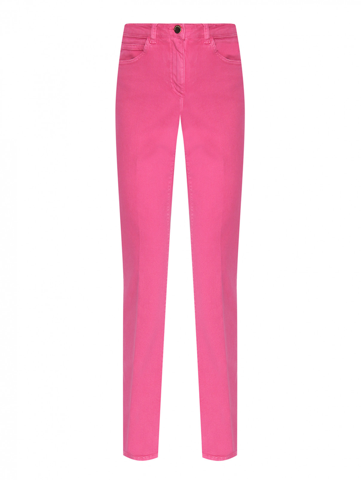 Однотонные джинсы с карманами Luisa Spagnoli  –  Общий вид  – Цвет:  Розовый