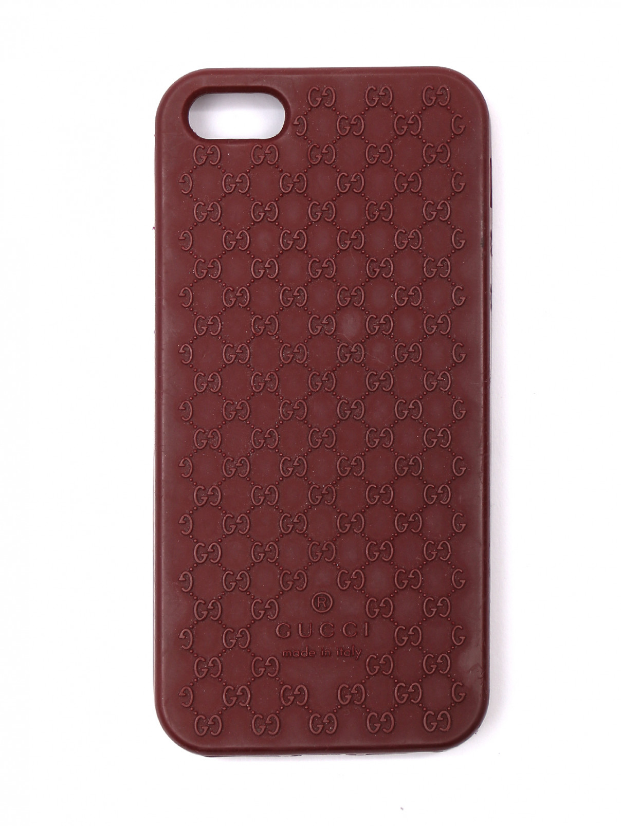 Чехол для IPhone резиновый с узором Gucci  –  Общий вид  – Цвет:  Красный