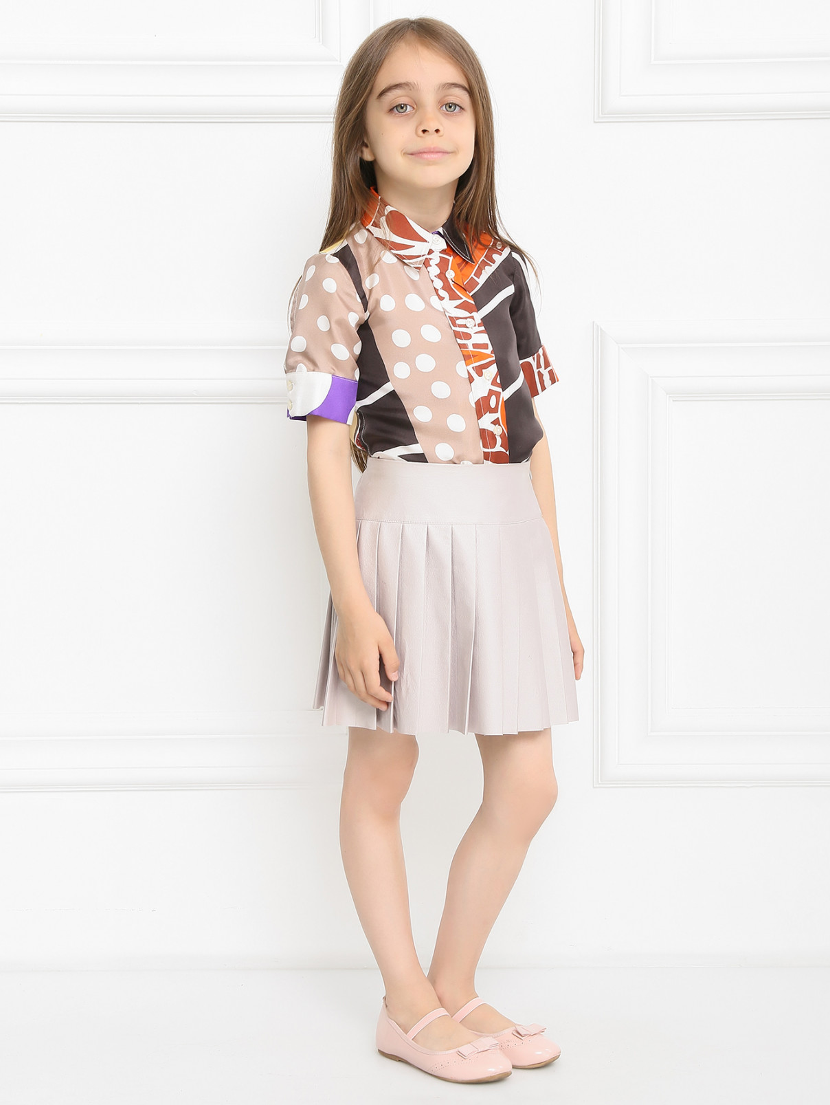 Блуза из шелка с узором Dolce & Gabbana  –  Модель Общий вид  – Цвет:  Узор