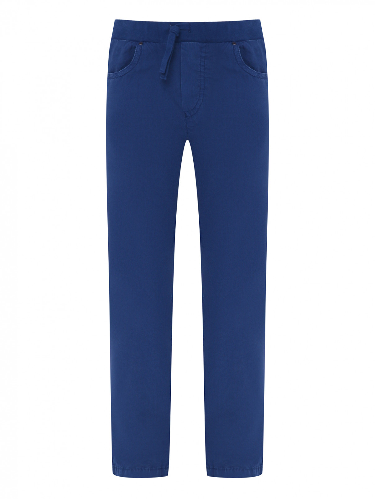 Однотонные брюки из хлопка Il Gufo  –  Общий вид  – Цвет:  Синий