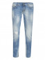 Укороченные джинсы с потертостями Ice Play  –  Общий вид