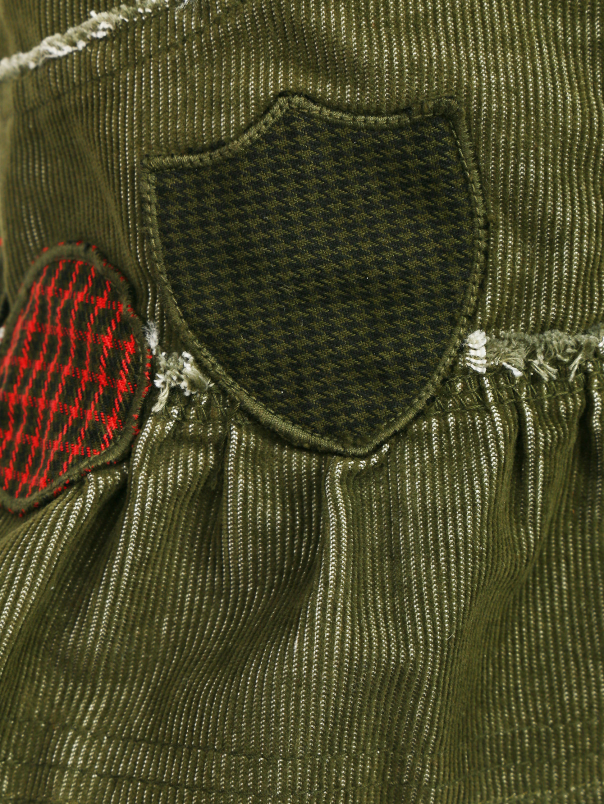 Вельветовая юбка с оборкой и нашивками Replay&Sons  –  Деталь  – Цвет:  Коричневый