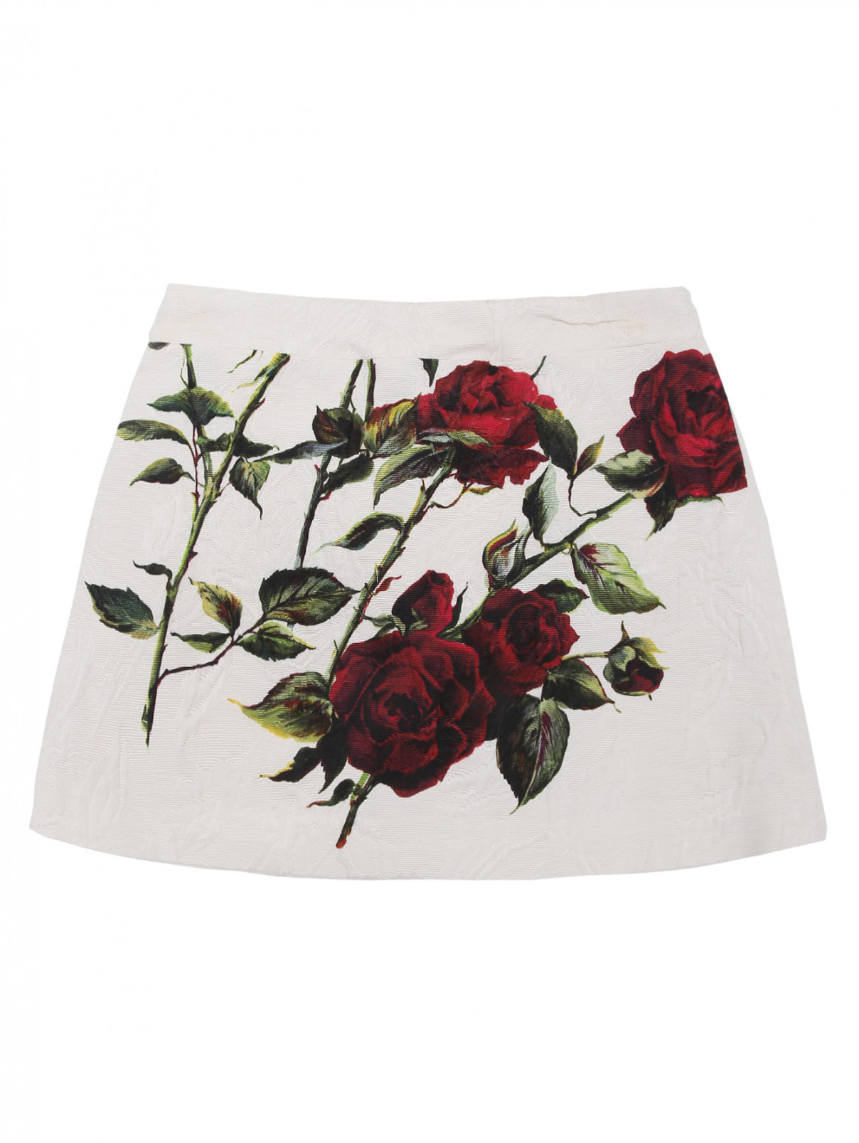 Юбка из жаккарда с цветочным узором Dolce & Gabbana  –  Общий вид  – Цвет:  Белый