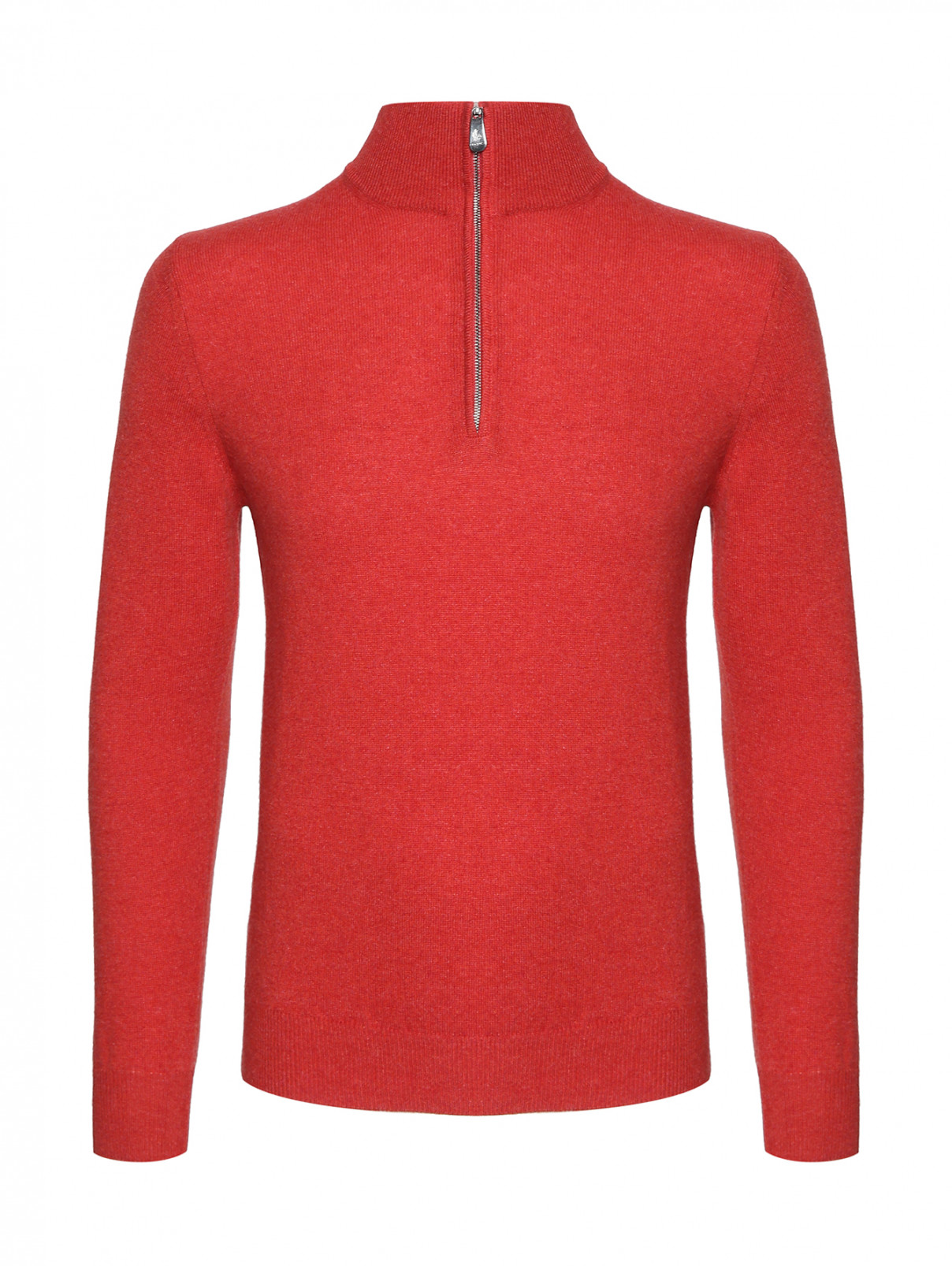 Джемпер из кашемира на молнии Piacenza Cashmere  –  Общий вид  – Цвет:  Красный