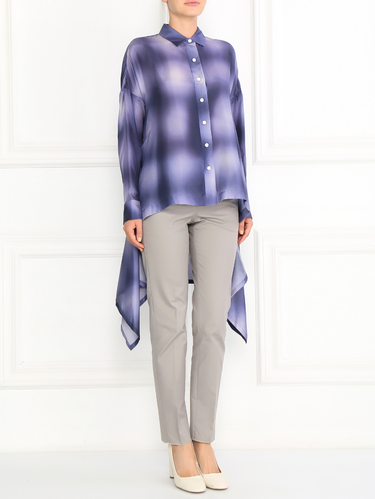 Удлиненная блуза из шелка Sonia Rykiel  –  Модель Общий вид  – Цвет:  Фиолетовый