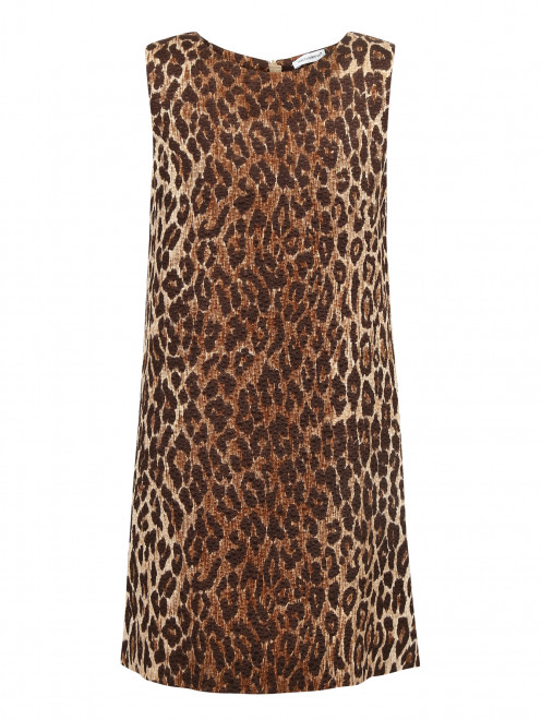 Платье из шелка и шерсти прямого фасона с узором Dolce & Gabbana - Общий вид