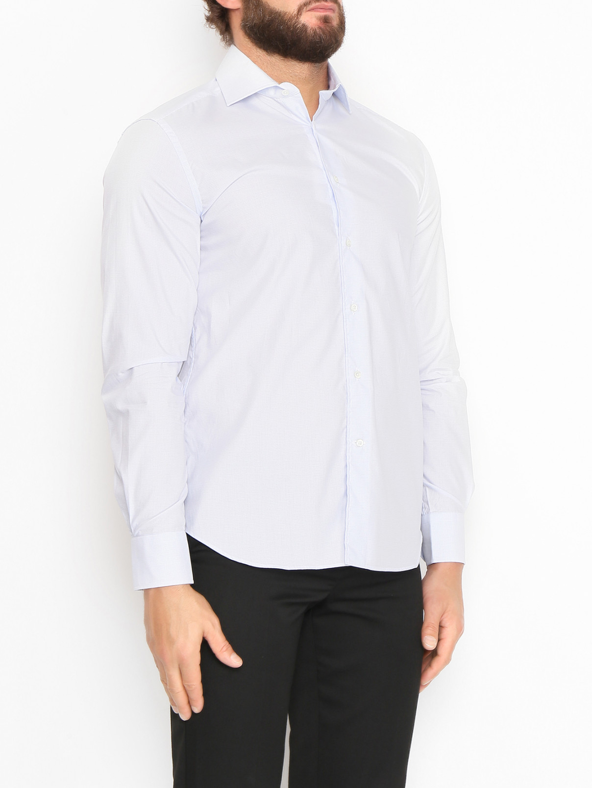 Рубашка из хлопка с узором Corneliani  –  МодельВерхНиз