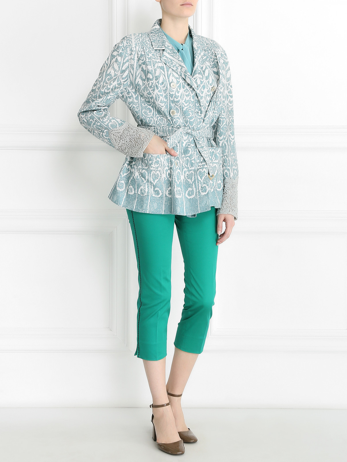 Блуза из шелка Moschino Cheap&Chic  –  Модель Общий вид  – Цвет:  Зеленый