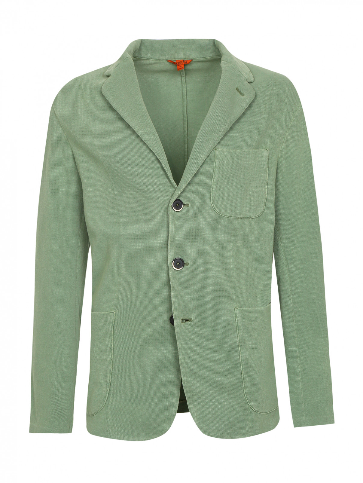 Пиджак из хлопка Barena  –  Общий вид  – Цвет:  Зеленый