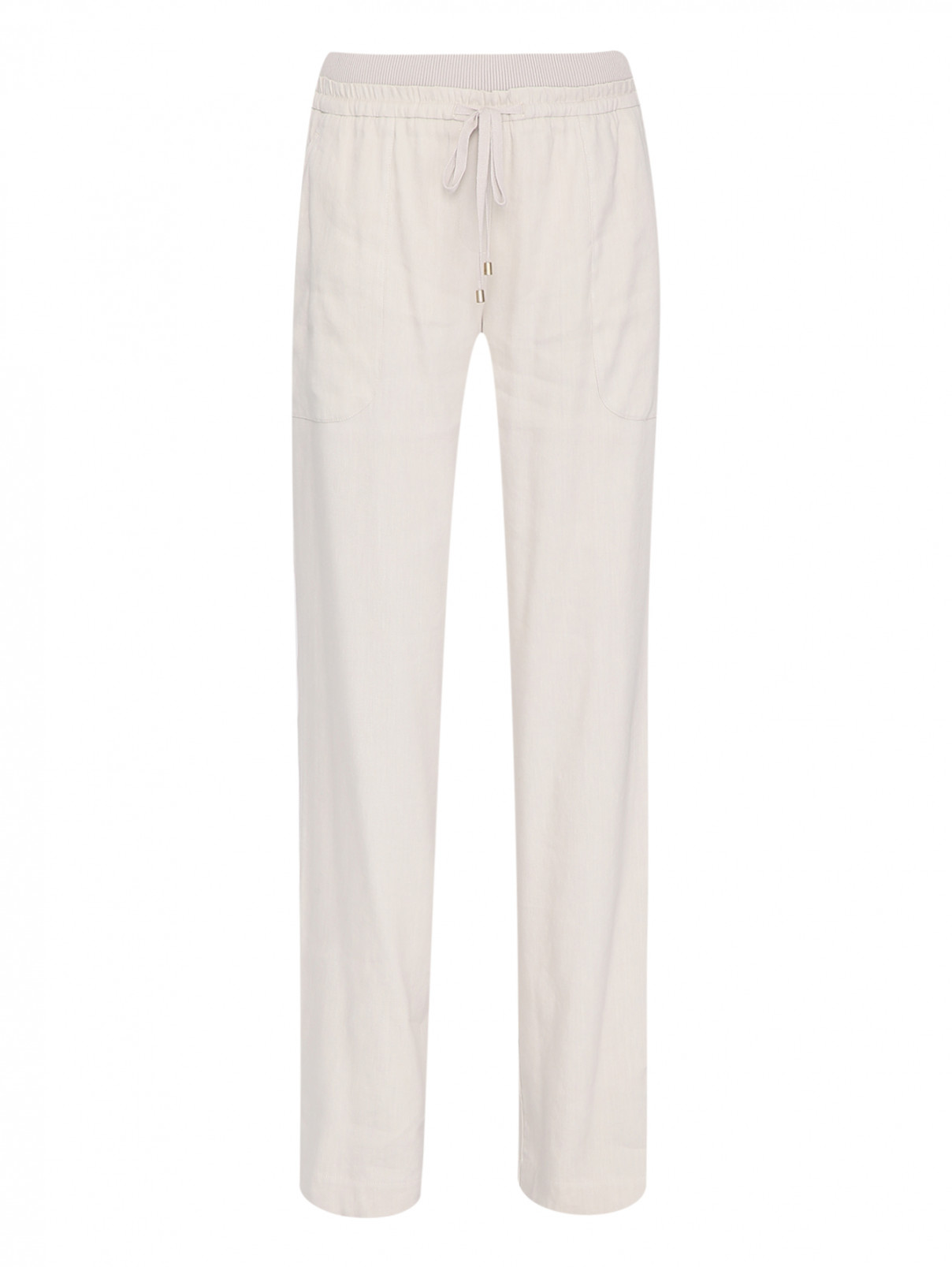 Широкие брюки на резинке Lorena Antoniazzi  –  Общий вид  – Цвет:  Бежевый