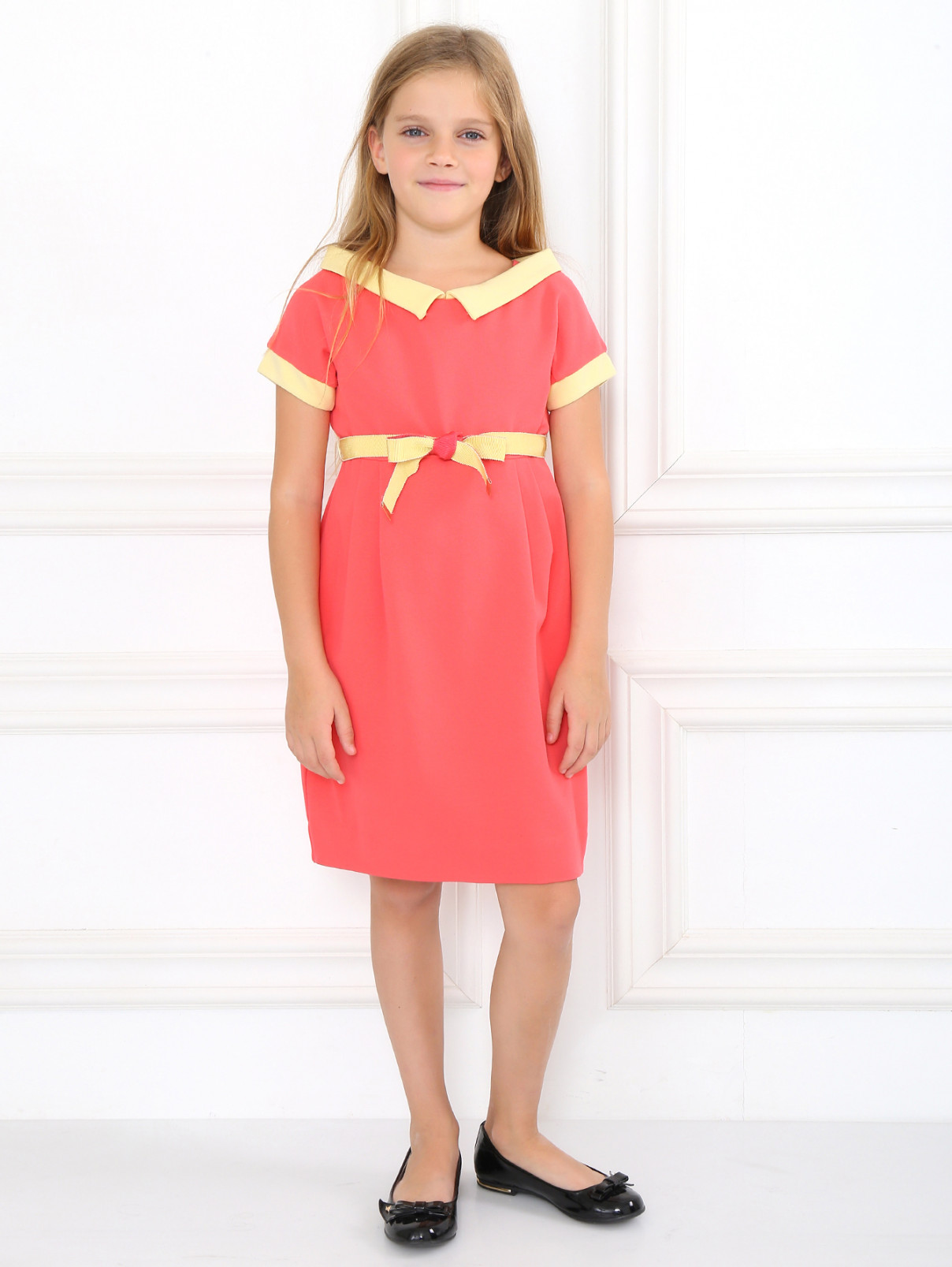 Платье на завышенной талии с контрастной отделкой MiMiSol  –  Модель Общий вид  – Цвет:  Розовый