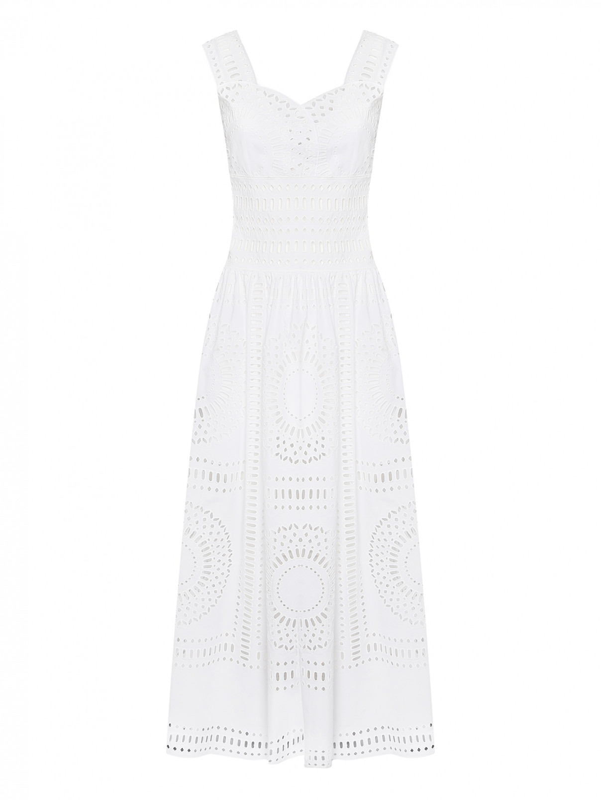 Хлопковое платье на лямках Alberta Ferretti  –  Общий вид  – Цвет:  Белый