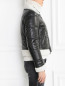 Стеганая куртка  из кожи с меховой отделкой Barbara Bui  –  Модель Верх-Низ2