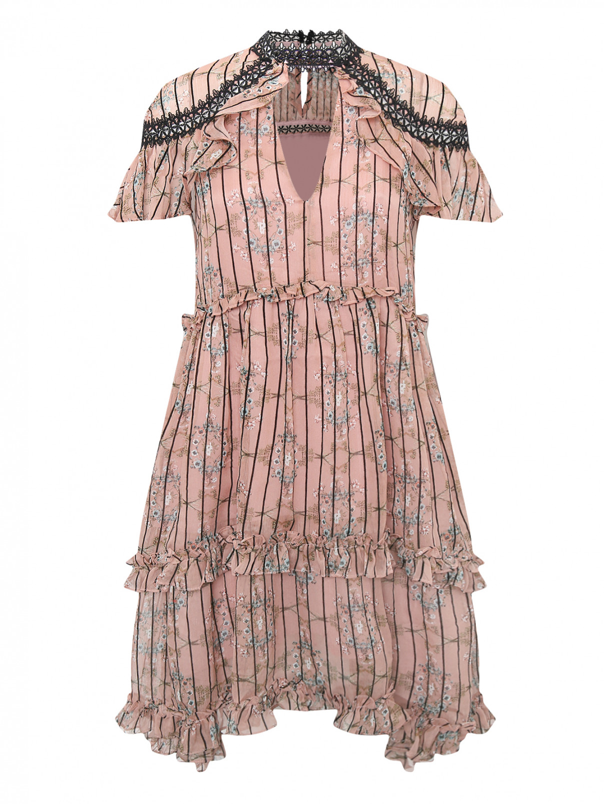 Платье с цветочным узором Elliatt  –  Общий вид  – Цвет:  Розовый