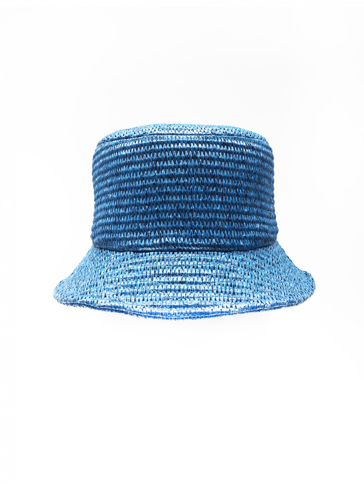 Плетеная однотонная шляпа Weekend Max Mara  –  Общий вид  – Цвет:  Синий