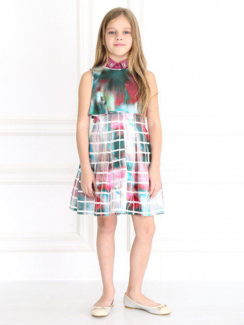 Платье из льна с абстрактным узором Val Max - Модель Общий вид