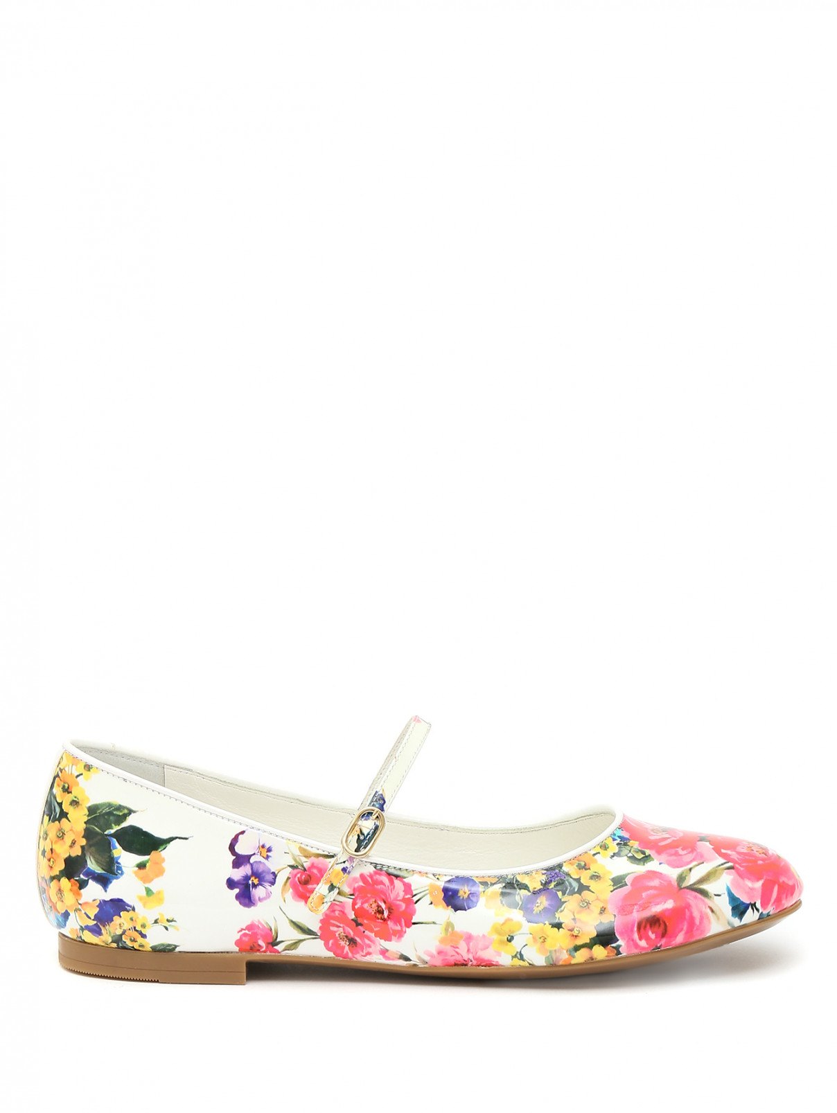 Туфли из лаковой кожи с цветочным узором Dolce & Gabbana  –  Обтравка1  – Цвет:  Узор