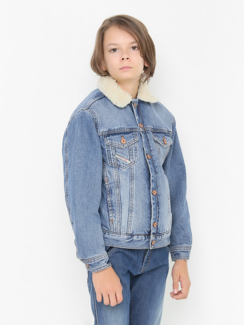 Утепленная куртка из денима Diesel - МодельВерхНиз