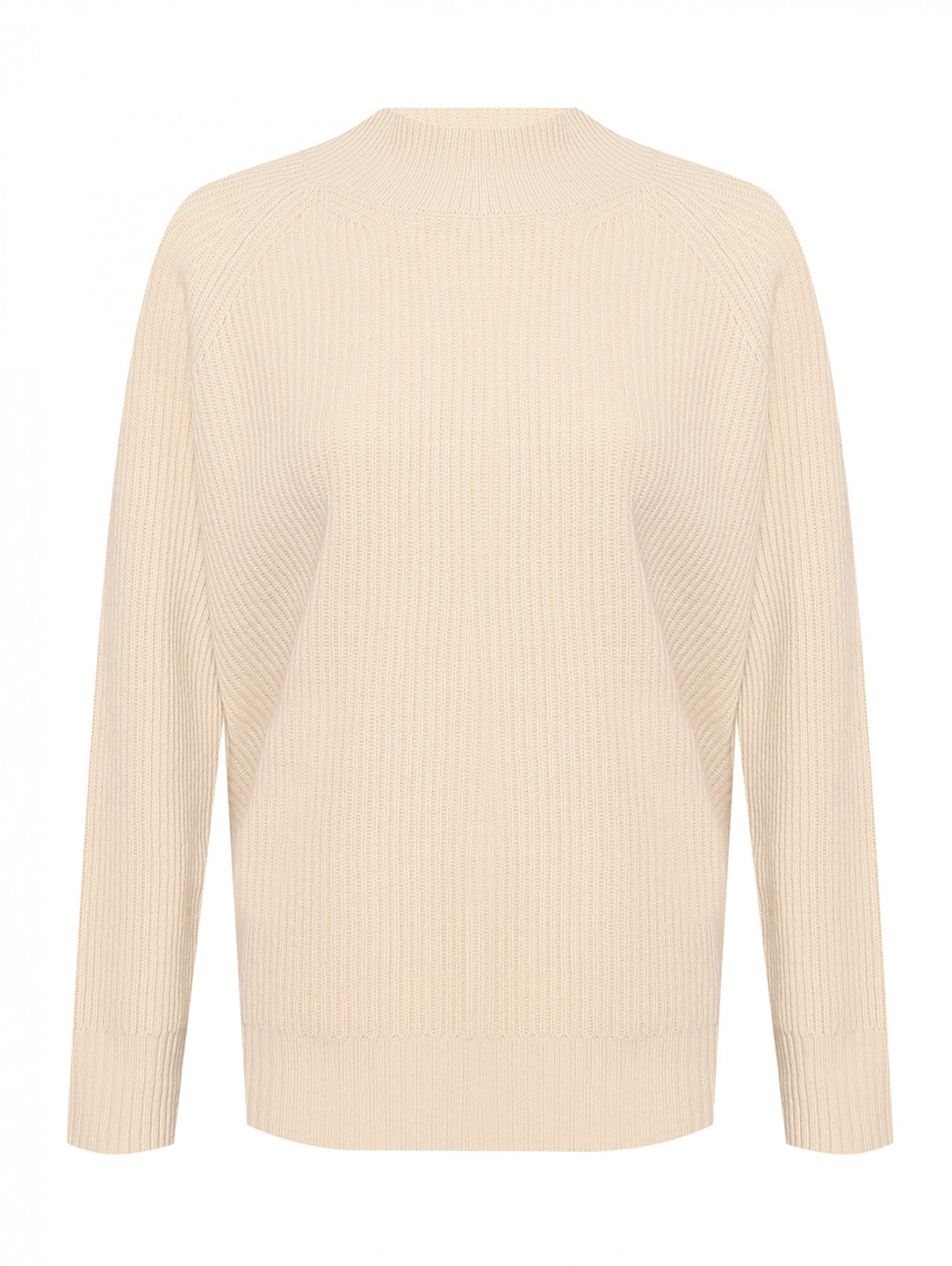 Однотонный свитер из шерсти Weekend Max Mara  –  Общий вид  – Цвет:  Бежевый