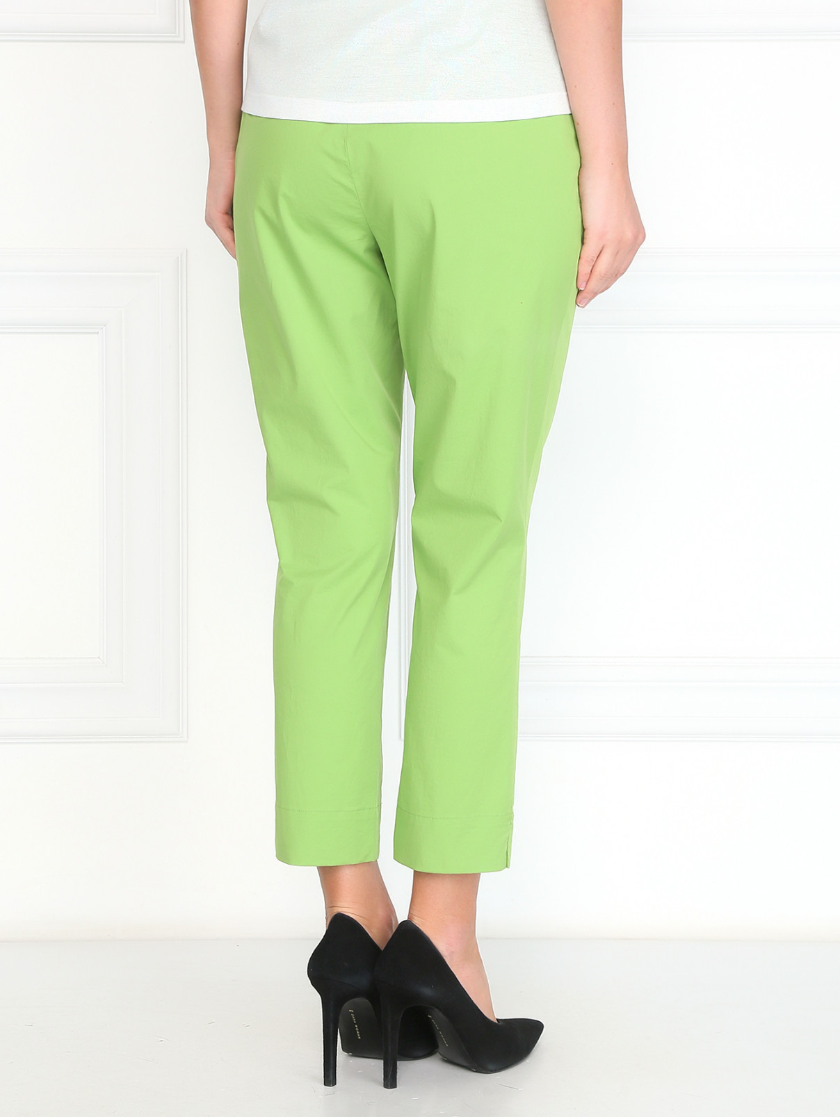Укороченные брюки из хлопка Devernois  –  Модель Верх-Низ1  – Цвет:  Зеленый