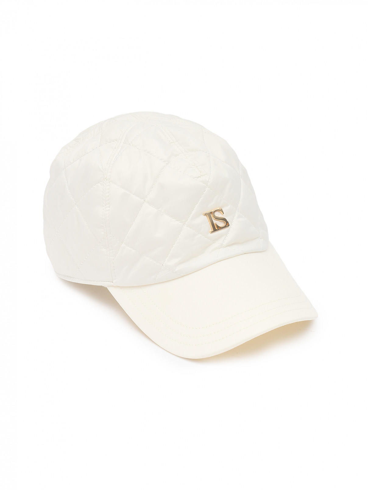 Стеганая кепка с логотипом Luisa Spagnoli  –  Общий вид  – Цвет:  Бежевый