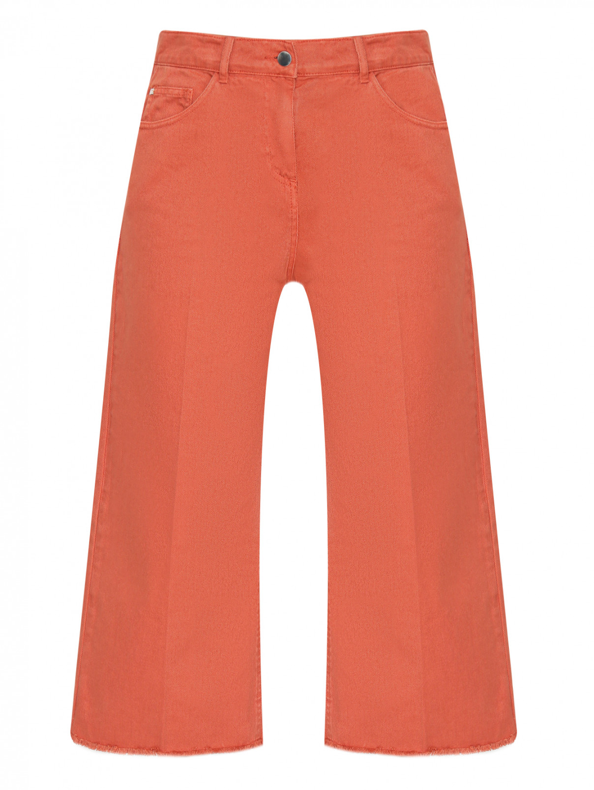 Укороченные джинсы с бахромой Persona by Marina Rinaldi  –  Общий вид  – Цвет:  Оранжевый