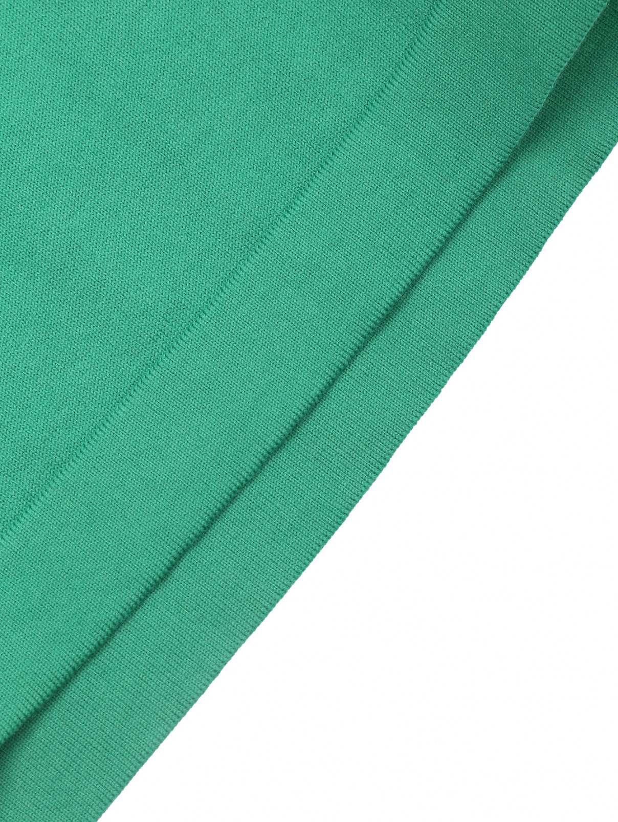 Джемпер из хлопка с короткими рукавами Kangra Cashmere  –  Деталь1  – Цвет:  Зеленый