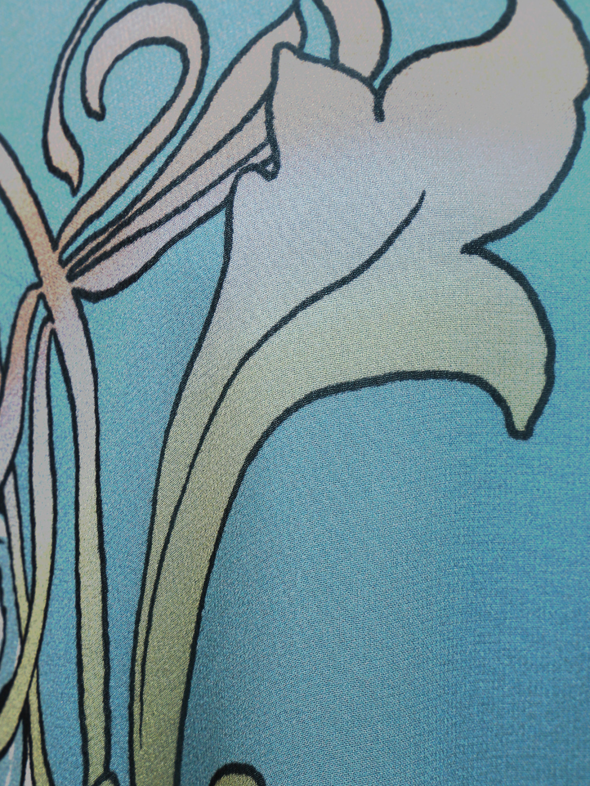 Туника из шелка с узором Marina Rinaldi  –  Деталь1  – Цвет:  Синий