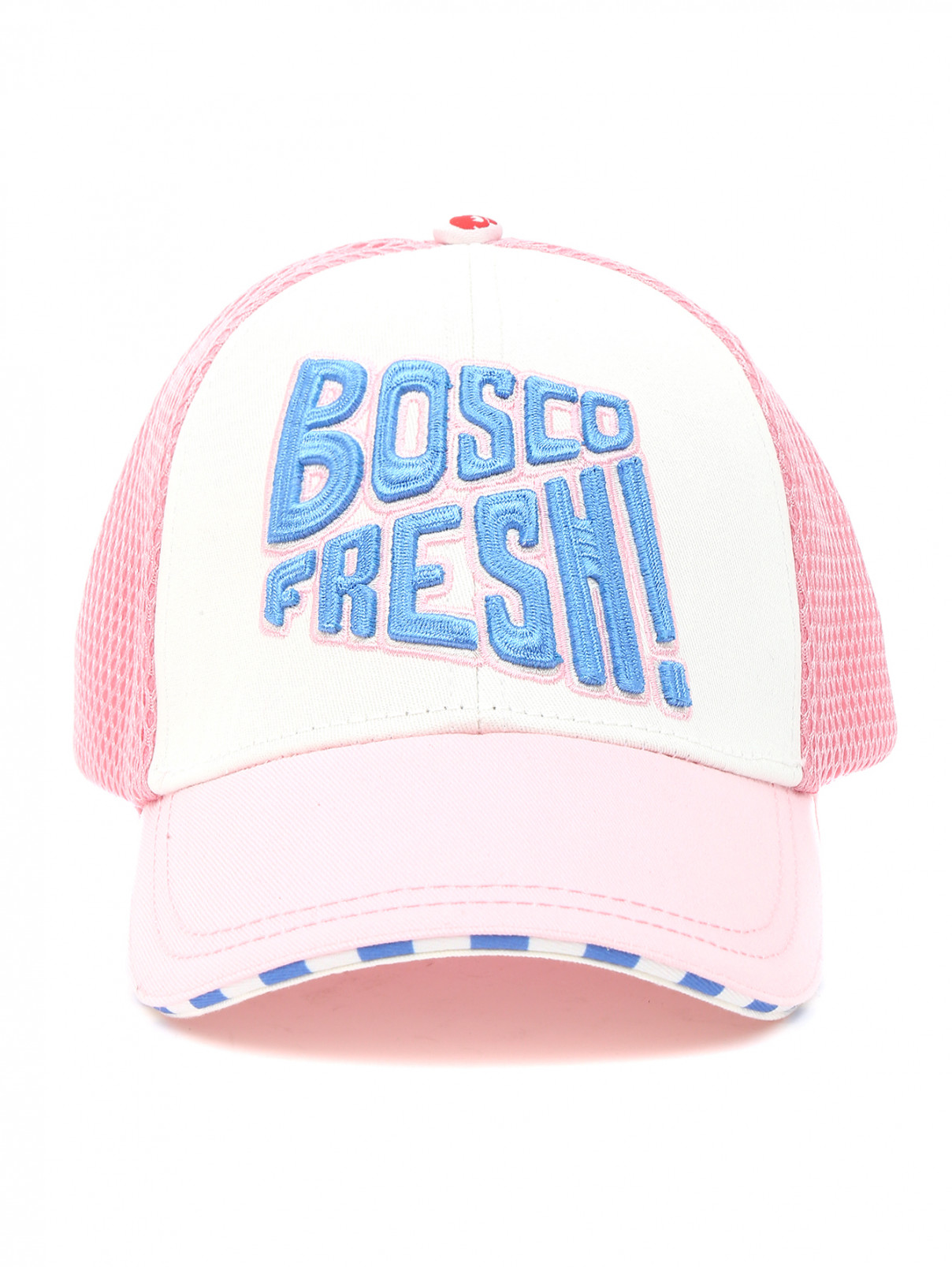 Бейсболка из хлопка с декоративной вышивкой BOSCO  –  Общий вид  – Цвет:  Розовый