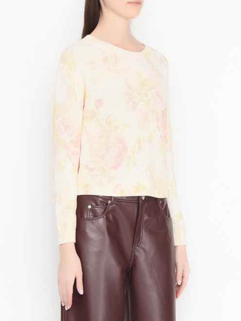 Хлопковый джемпер с цветочным узором Weekend Max Mara - МодельВерхНиз