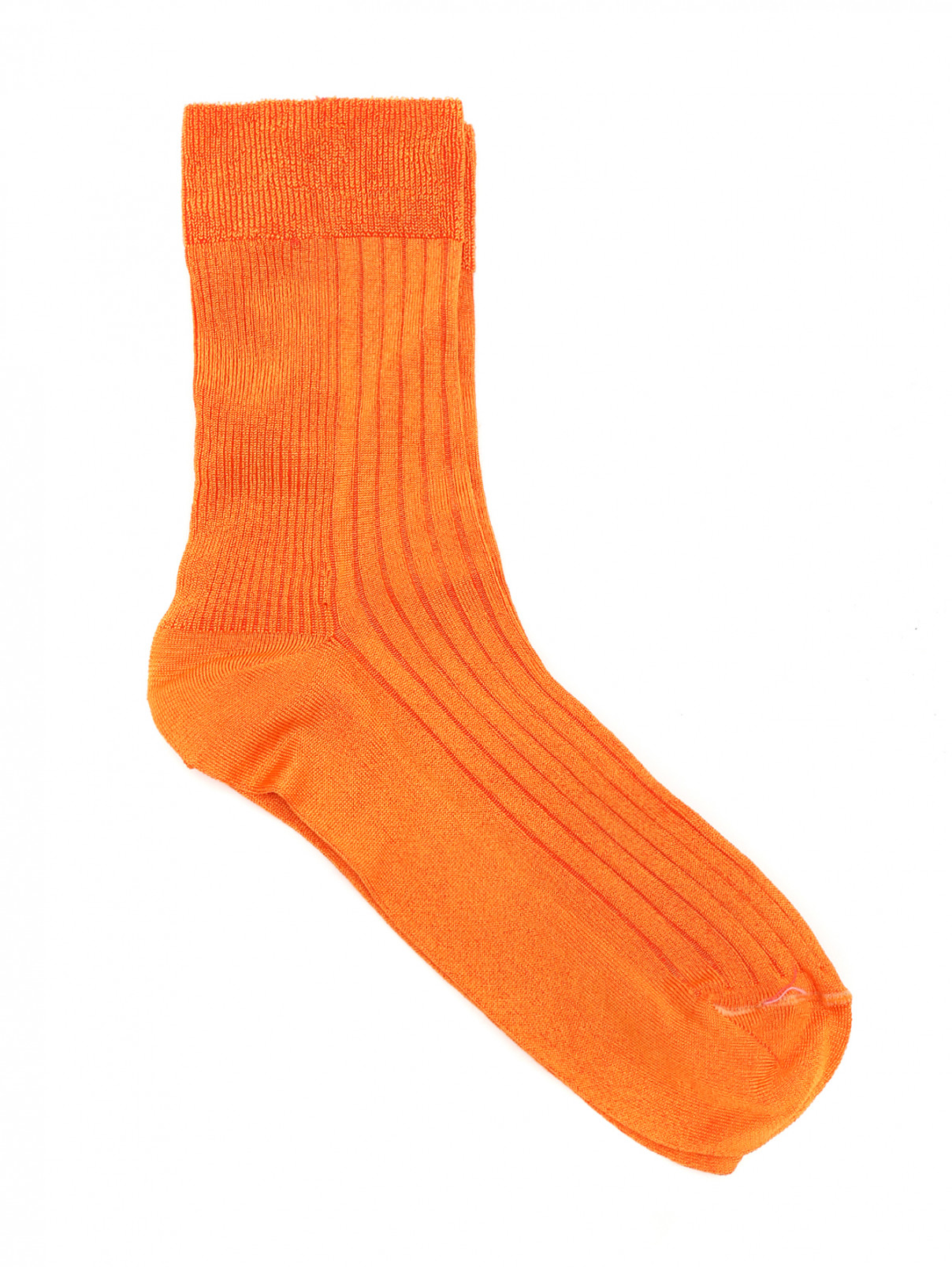 Носки с контрастной вставкой ALTO MILANO  –  Общий вид  – Цвет:  Оранжевый