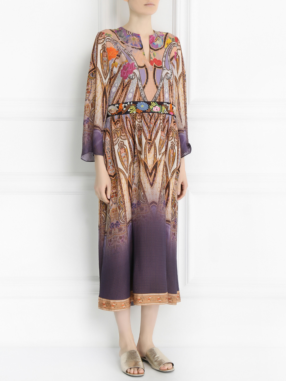 Платье из шелка с узором Etro  –  Модель Верх-Низ  – Цвет:  Узор