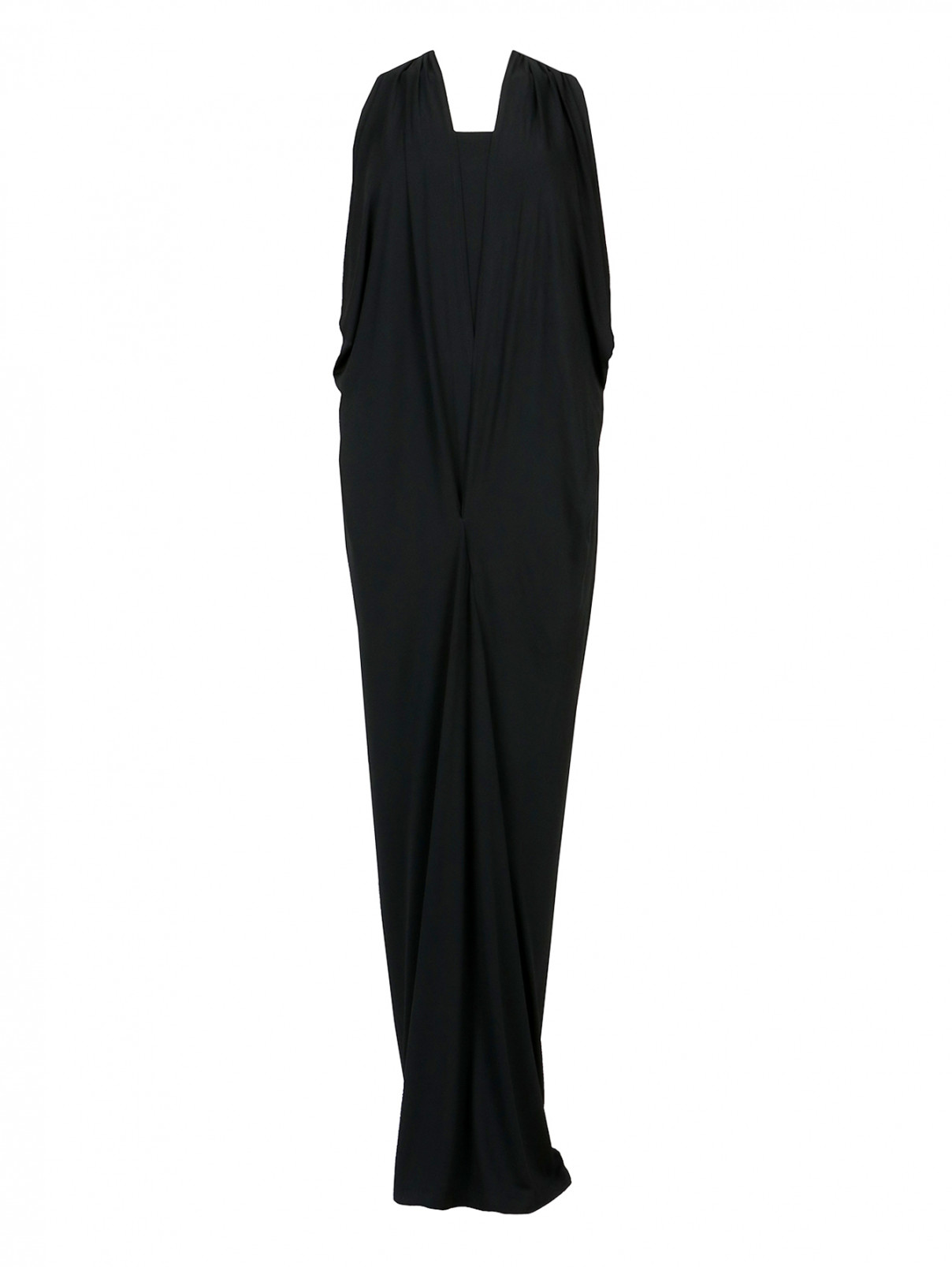 Платье-макси из вискозы DKNY  –  Общий вид  – Цвет:  Черный
